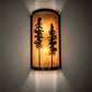 Meyda Lighting Tall Pines 9" 2-Light Light Burnished Antique Copper Wall Sconce With Ambra Siena Idalight Shade