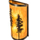 Meyda Lighting Tall Pines 9" 2-Light Light Burnished Antique Copper Wall Sconce With Ambra Siena Idalight Shade