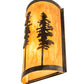 Meyda Lighting Tall Pines 9" 2-Light Light Burnished Antique Copper Wall Sconce With Ambra Siena Idalight Shade