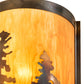 Meyda Lighting Tall Pines 9" 2-Light Light Burnished Antique Copper Wall Sconce With Ambra Siena Idalight Shade