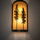 Meyda Lighting Tall Pines 9" 2-Light Light Burnished Antique Copper Wall Sconce With Beige Tawnyrock Idalight Shade