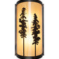 Meyda Lighting Tall Pines 9" 2-Light Light Burnished Antique Copper Wall Sconce With Beige Tawnyrock Idalight Shade