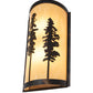 Meyda Lighting Tall Pines 9" 2-Light Light Burnished Antique Copper Wall Sconce With Beige Tawnyrock Idalight Shade