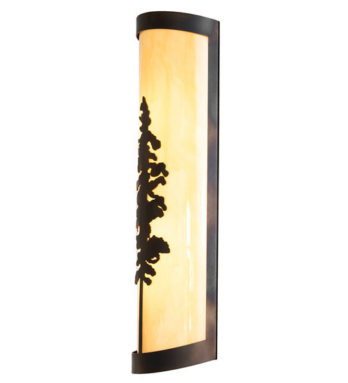 Meyda Lighting Tall Pines 9" 2-Light Light Burnished Antique Copper Wall Sconce With Beige Tawnyrock Idalight Shade