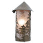 Meyda Lighting Tall Pines 9" Antique Copper Wall Sconce With Silver Mica Shade Glass