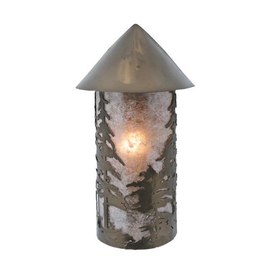 Meyda Lighting Tall Pines 9" Antique Copper Wall Sconce With Silver Mica Shade Glass