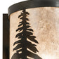 Meyda Lighting Tall Pines 9" Dark Burnished Antique Copper Wall Sconce With Silver Mica Shade Glass