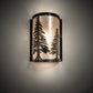 Meyda Lighting Tall Pines 9" Dark Burnished Antique Copper Wall Sconce With Silver Mica Shade Glass
