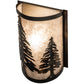 Meyda Lighting Tall Pines 9" Dark Burnished Antique Copper Wall Sconce With Silver Mica Shade Glass