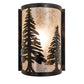 Meyda Lighting Tall Pines 9" Dark Burnished Antique Copper Wall Sconce With Silver Mica Shade Glass
