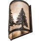 Meyda Lighting Tall Pines 9" Dark Burnished Antique Copper Wall Sconce With Silver Mica Shade Glass