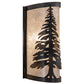 Meyda Lighting Tall Pines 9" Dark Burnished Antique Copper Wall Sconce With Silver Mica Shade Glass