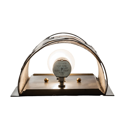 Meyda Lighting Tall Pines 9" Dark Burnished Antique Copper Wall Sconce With Silver Mica Shade Glass