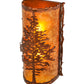Meyda Lighting Tamarack 10" 2-Light Vintage Copper Textured Wall Sconce With Amber Mica Shade Glass