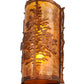 Meyda Lighting Tamarack 10" 2-Light Vintage Copper Textured Wall Sconce With Amber Mica Shade Glass