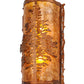 Meyda Lighting Tamarack 10" 2-Light Vintage Copper Textured Wall Sconce With Amber Mica Shade Glass