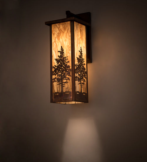 Meyda Lighting Tamarack 10" Vintage Copper Wall Sconce With Travertine Idalight Shade Glass