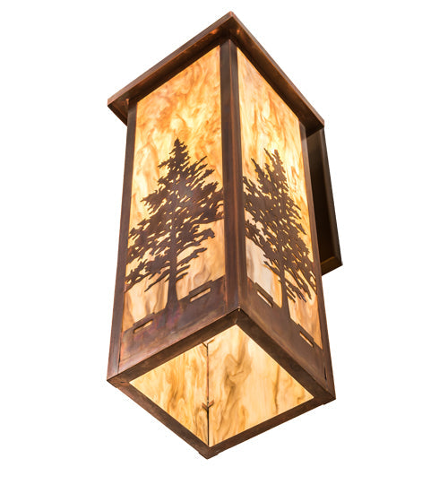 Meyda Lighting Tamarack 10" Vintage Copper Wall Sconce With Travertine Idalight Shade Glass