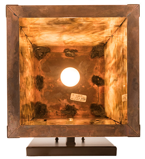 Meyda Lighting Tamarack 10" Vintage Copper Wall Sconce With Travertine Idalight Shade Glass