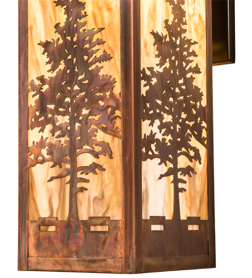 Meyda Lighting Tamarack 10" Vintage Copper Wall Sconce With Travertine Idalight Shade Glass