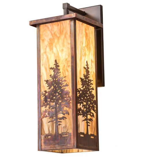 Meyda Lighting Tamarack 10" Vintage Copper Wall Sconce With Travertine Idalight Shade Glass