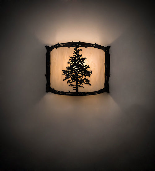 Meyda Lighting Tamarack 12" Dark Burnished Antique Copper Wall Sconce With Creme Carrare Idalight Shade Glass