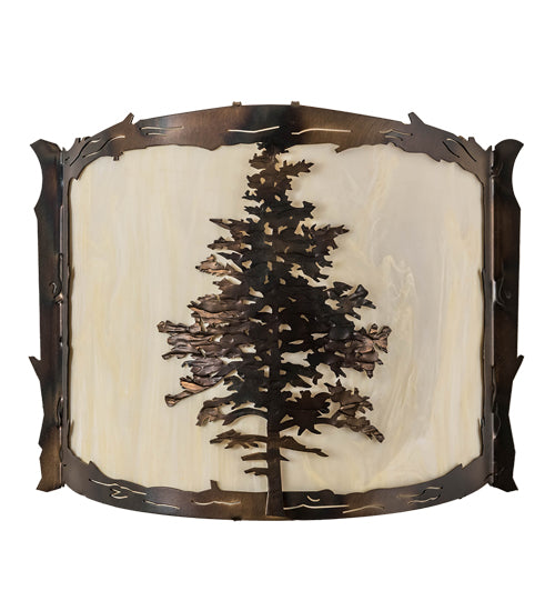Meyda Lighting Tamarack 12" Dark Burnished Antique Copper Wall Sconce With Creme Carrare Idalight Shade Glass