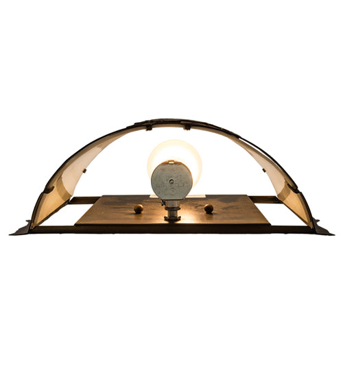 Meyda Lighting Tamarack 12" Dark Burnished Antique Copper Wall Sconce With Creme Carrare Idalight Shade Glass