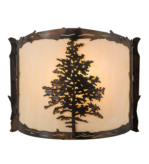 Meyda Lighting Tamarack 12" Dark Burnished Antique Copper Wall Sconce With Creme Carrare Idalight Shade Glass