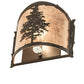 Meyda Lighting Tamarack 12" Wrought Iron Wall Sconce With Silver Mica Shade Glass