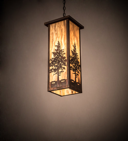 Meyda Lighting Tamarack 14" Vintage Copper Pendant Light With Travertine Idalight Shade Glass