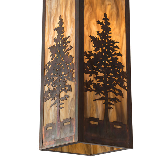 Meyda Lighting Tamarack 14" Vintage Copper Pendant Light With Travertine Idalight Shade Glass