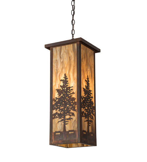 Meyda Lighting Tamarack 14" Vintage Copper Pendant Light With Travertine Idalight Shade Glass