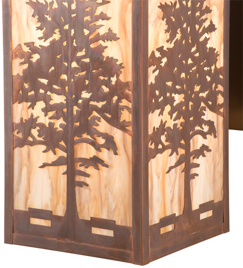 Meyda Lighting Tamarack 14" Vintage Copper Wall Sconce With Travertine Idalight Shade Glass
