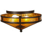 Meyda Lighting Tamarack 16" 2-Light Cafe Noir Flush Mount Light With Amber Mica Shade Glass