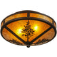 Meyda Lighting Tamarack 16" 2-Light Cafe Noir Flush Mount Light With Amber Mica Shade Glass