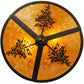 Meyda Lighting Tamarack 16" 2-Light Cafe Noir Flush Mount Light With Amber Mica Shade Glass