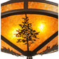 Meyda Lighting Tamarack 16" 2-Light Cafe Noir Flush Mount Light With Amber Mica Shade Glass