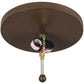Meyda Lighting Tamarack 16" 2-Light Cafe Noir Flush Mount Light With Amber Mica Shade Glass