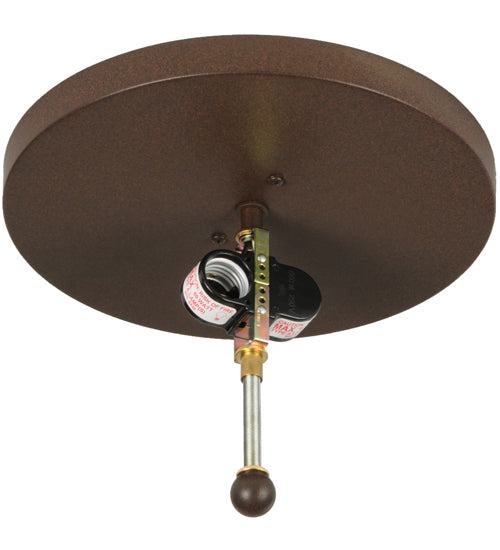 Meyda Lighting Tamarack 16" 2-Light Cafe Noir Flush Mount Light With Amber Mica Shade Glass