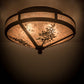 Meyda Lighting Tamarack 16" 2-Light Oil Rubbed Bronze Flush Mount Light With Silver Mica Shade Glass