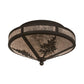 Meyda Lighting Tamarack 16" 2-Light Oil Rubbed Bronze Flush Mount Light With Silver Mica Shade Glass