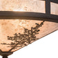 Meyda Lighting Tamarack 16" 2-Light Oil Rubbed Bronze Flush Mount Light With Silver Mica Shade Glass