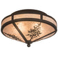 Meyda Lighting Tamarack 16" 2-Light Oil Rubbed Bronze Flush Mount Light With Silver Mica Shade Glass