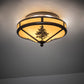 Meyda Lighting Tamarack 16" 2-Light Timeless Bronze Flush Mount Light With Tawnyrock Idalight Shade