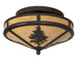 Meyda Lighting Tamarack 16" 2-Light Timeless Bronze Flush Mount Light With Tawnyrock Idalight Shade