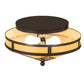 Meyda Lighting Tamarack 16" 2-Light Timeless Bronze Flush Mount Light With Tawnyrock Idalight Shade