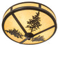 Meyda Lighting Tamarack 16" 2-Light Timeless Bronze Flush Mount Light With Tawnyrock Idalight Shade