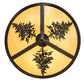 Meyda Lighting Tamarack 16" 2-Light Timeless Bronze Flush Mount Light With Tawnyrock Idalight Shade