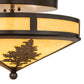 Meyda Lighting Tamarack 16" 2-Light Timeless Bronze Flush Mount Light With Tawnyrock Idalight Shade